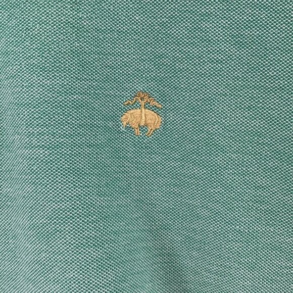 Brooks Brothers 346 Green Cotton Pique Short Sleeve Polo Shirt Size Large - Picture 3 of 5
